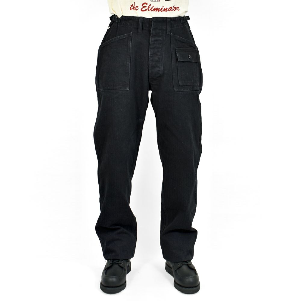 フリーホイーラーズ (FREEWHEELERS) -GRUNTS- 1960s~ STYLE WORK CLOTHING Vintage Style Yarn-Dyed Herringbone Twill YARN-DYED RUDE BLACK ヘリンボーンツイルパンツ 2522010