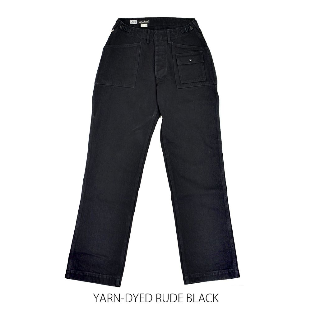 フリーホイーラーズ (FREEWHEELERS) -GRUNTS- 1960s~ STYLE WORK CLOTHING Vintage Style Yarn-Dyed Herringbone Twill YARN-DYED RUDE BLACK ヘリンボーンツイルパンツ 2522010 YARN-DYED RUDE BLACK