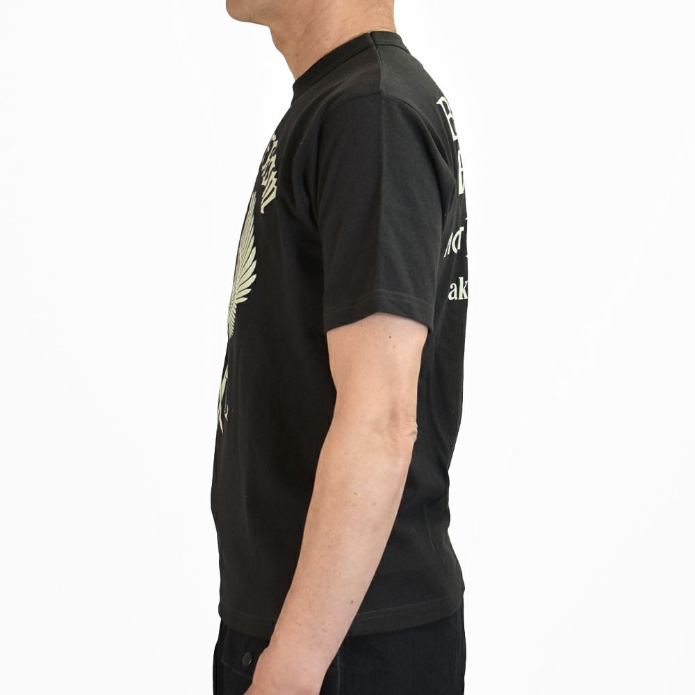 フリーホイーラーズ (FREEWHEELERS) -RISING FROM HELL- Vintage Style Light Weight Jersey BLACK / CHILI 半袖プリントTシャツ 2525011