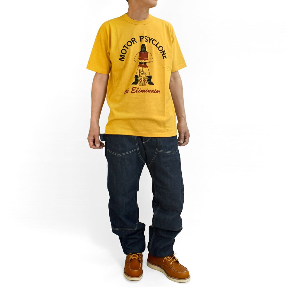 フリーホイーラーズ (FREEWHEELERS) -The ELIMINATOR- Vintage Style Light Weight Jersey STRAW CRM / LEMON PEEL 半袖プリントTシャツ 2525012
