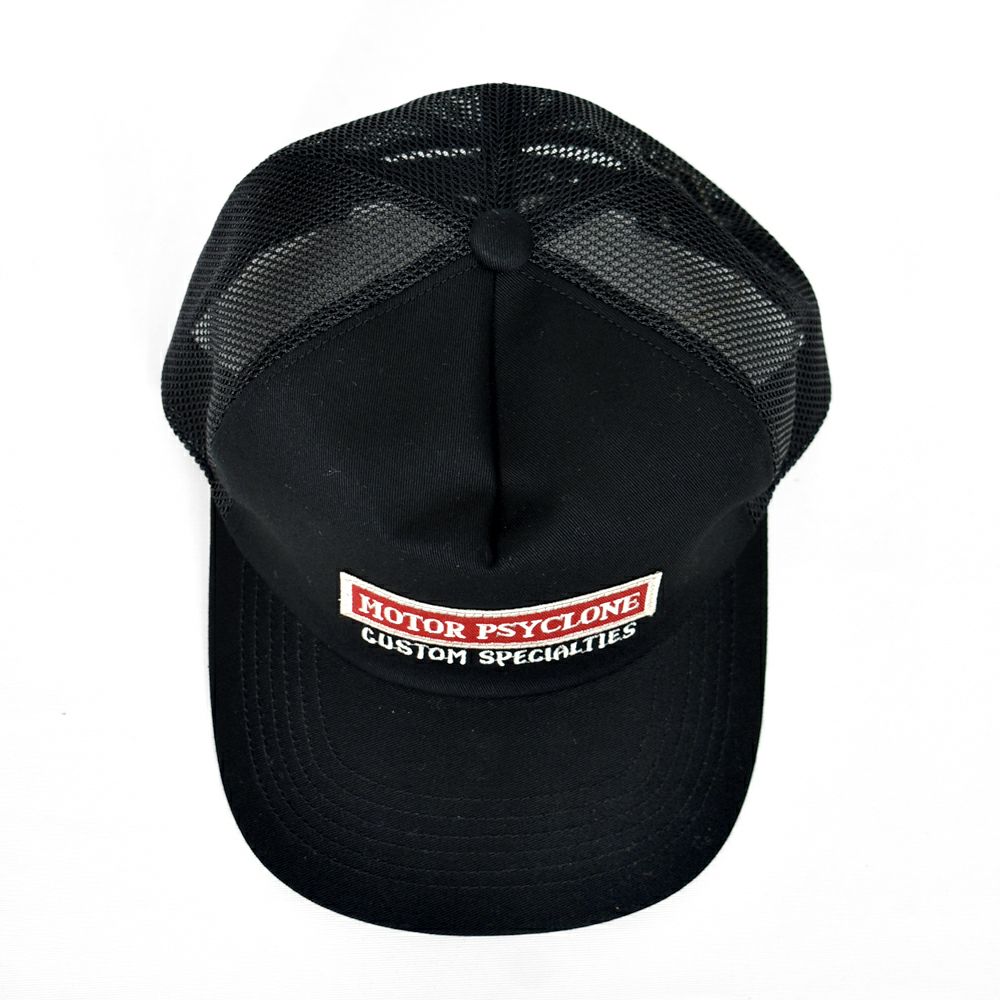 フリーホイーラーズ (FREEWHEELERS) -CUSTOM SPECIALTIES- 1960s~ STYLE SNAPBACK TRUCKER CAP Vintage Style Cotton Twill BLACK トラッカーキャップ メッシュキャップ 帽子 2527003