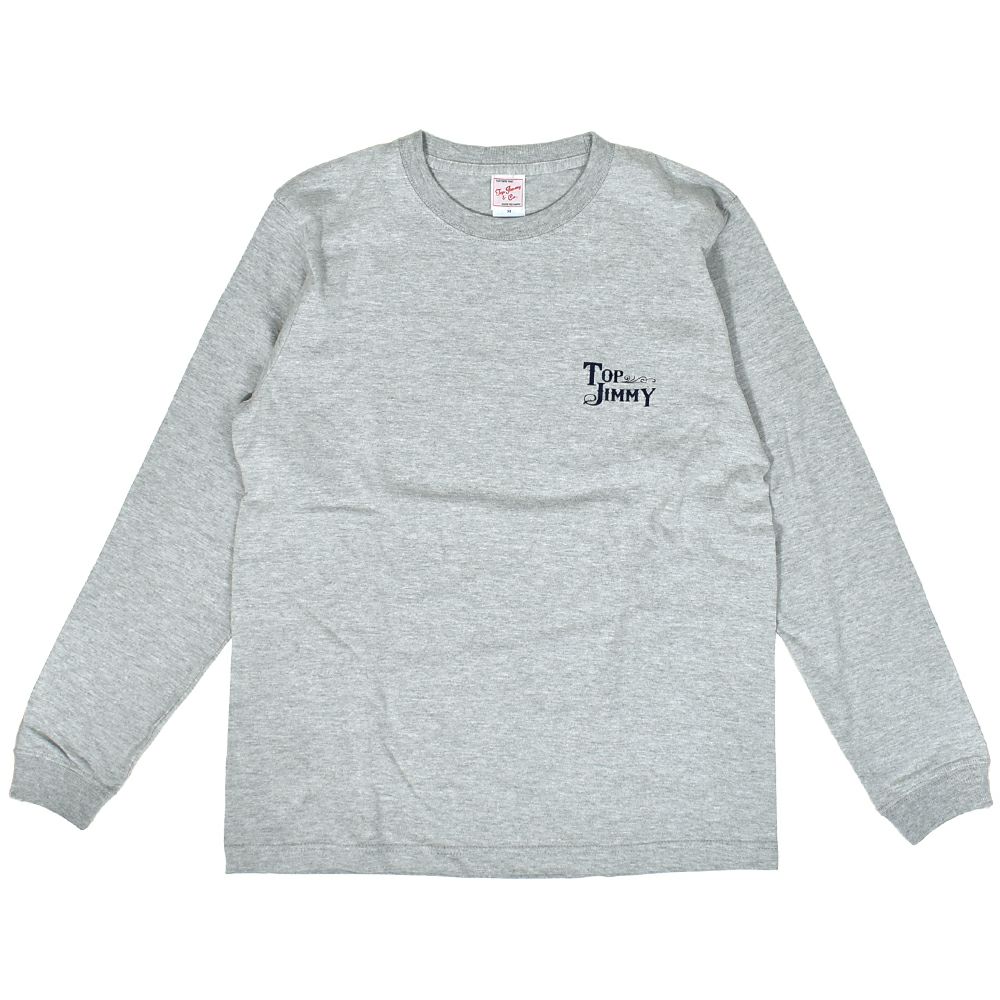 トップジミー (TOP JIMMY) TOP JIMMY LOGO LONG SLEEVE T-SHIRT 長袖ロゴTシャツ ショップオリジナル LST1 MIX GRAY/NAVY