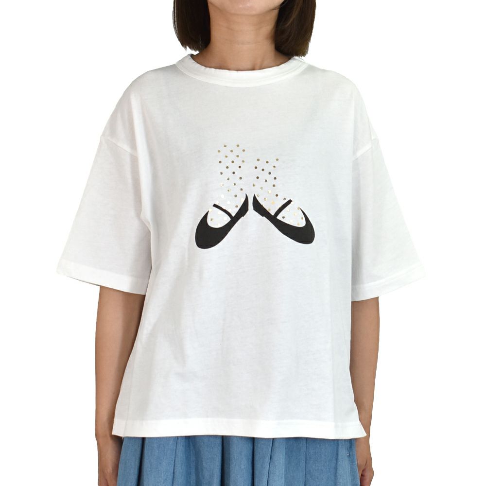 ブリスバンチ (Bliss bunch) ワイドＴ（ソックス箔プリント） ワイド半袖プリントTシャツ A754-310