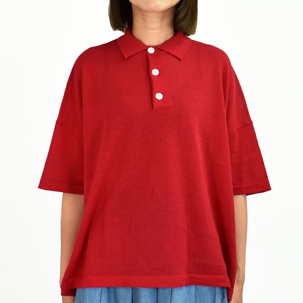 マオメイド (MAOMADE) ワイドが気分 ポロニット 半袖ポロシャツ 521106