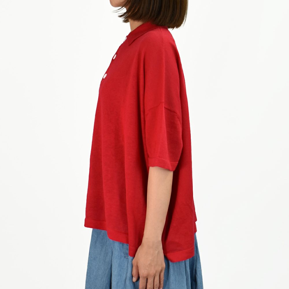 マオメイド (MAOMADE) ワイドが気分 ポロニット 半袖ポロシャツ 521106