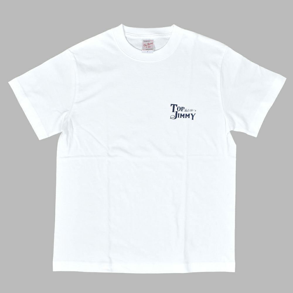 トップジミー (TOP JIMMY) TOP JIMMY LOGO SHORT SLEEVE T-SHIRT 半袖ロゴTシャツ ショップオリジナル SST1 WHITE/NAVY
