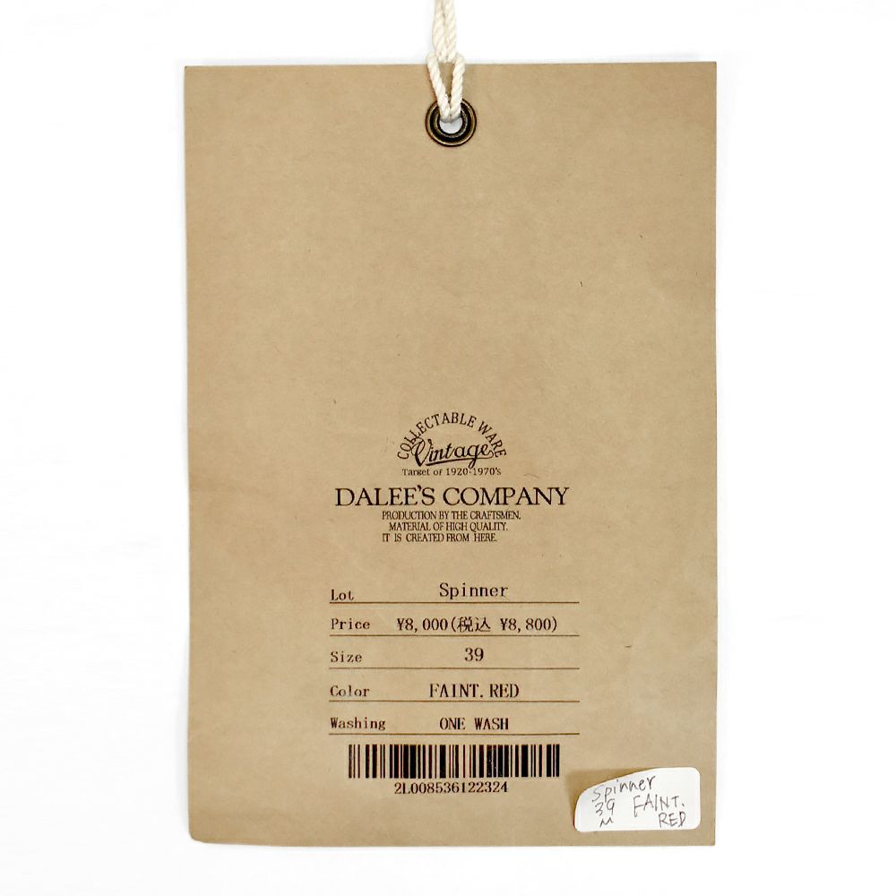 ダリーズ (DALEE'S&Co) Spinner [1920s HENLEY NECK] 半袖ヘンリーネックTシャツ FAINT.RED