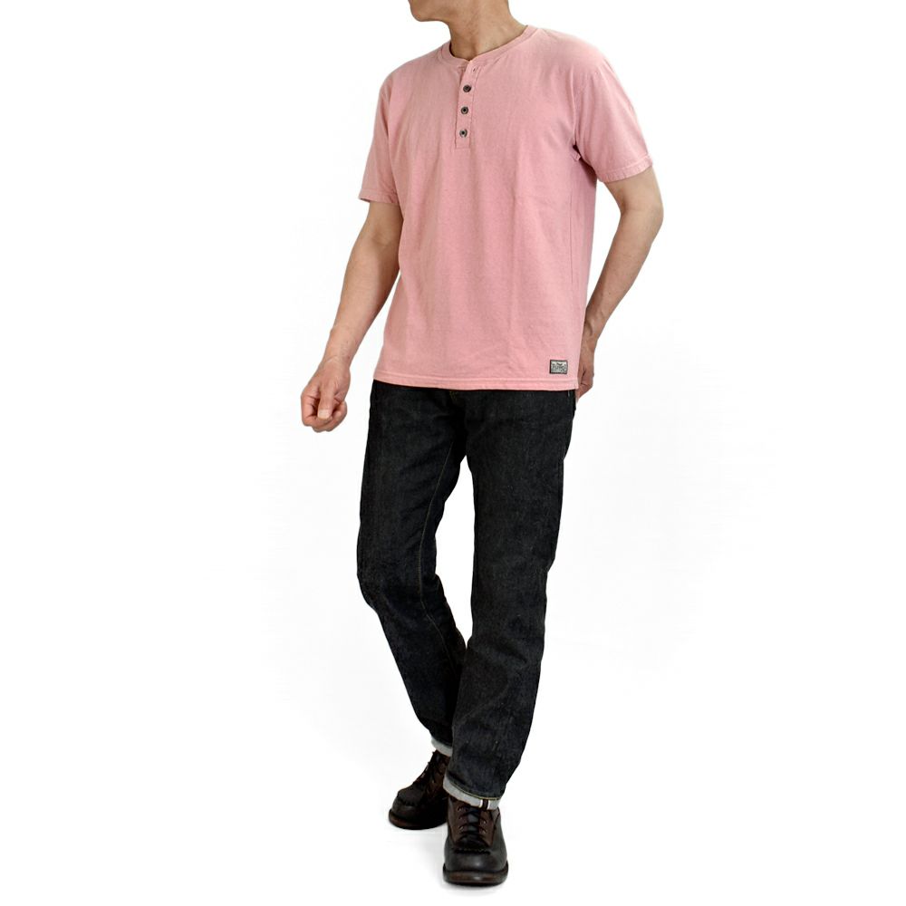 ダリーズ (DALEE'S&Co) Spinner [1920s HENLEY NECK] 半袖ヘンリーネックTシャツ FAINT.RED