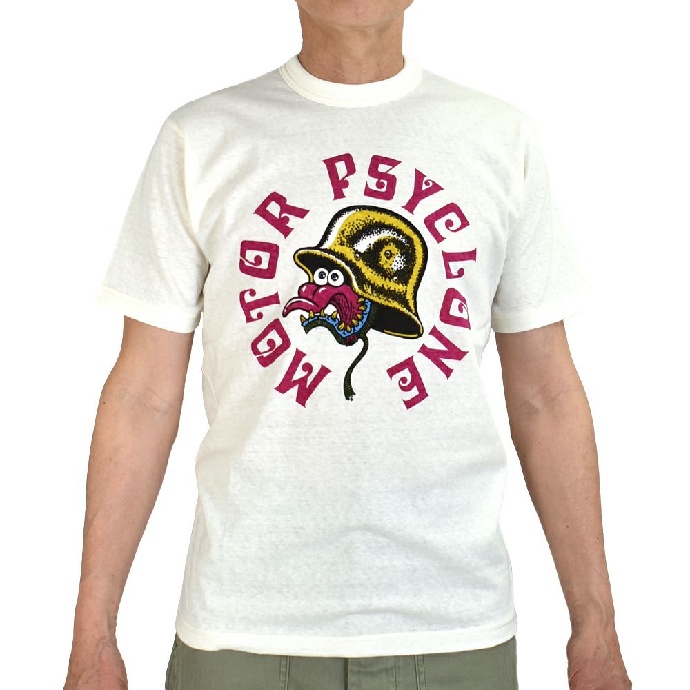 フリーホイーラーズ (FREEWHEELERS) -HELMET LAWS SUCK- Vintage Style Light Weight Jersey OFF-WHITE 半袖プリントTシャツ 2525013