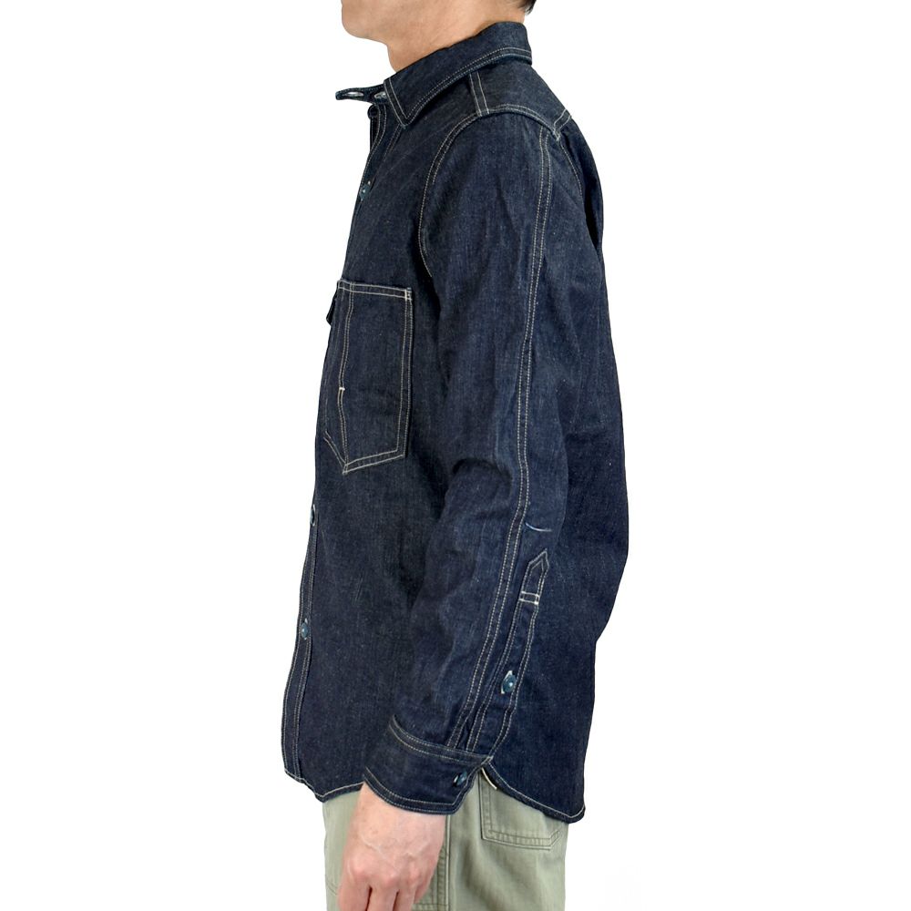 フリーホイーラーズ (FREEWHEELERS) -Blystone- MECHANIC SHIRT 1930s~ STYLE WORK CLOTHING Vintage Style 8oz Indigo Denim 長袖デニムシャツ ワークシャツ メカニックシャツ 2523002