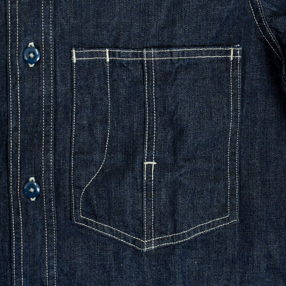 フリーホイーラーズ (FREEWHEELERS) -Blystone- MECHANIC SHIRT 1930s~ STYLE WORK CLOTHING Vintage Style 8oz Indigo Denim 長袖デニムシャツ ワークシャツ メカニックシャツ 2523002