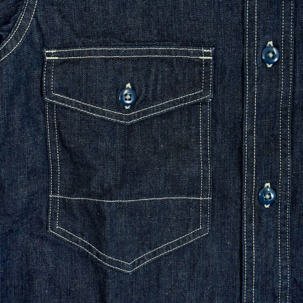 フリーホイーラーズ (FREEWHEELERS) -Blystone- MECHANIC SHIRT 1930s~ STYLE WORK CLOTHING Vintage Style 8oz Indigo Denim 長袖デニムシャツ ワークシャツ メカニックシャツ 2523002