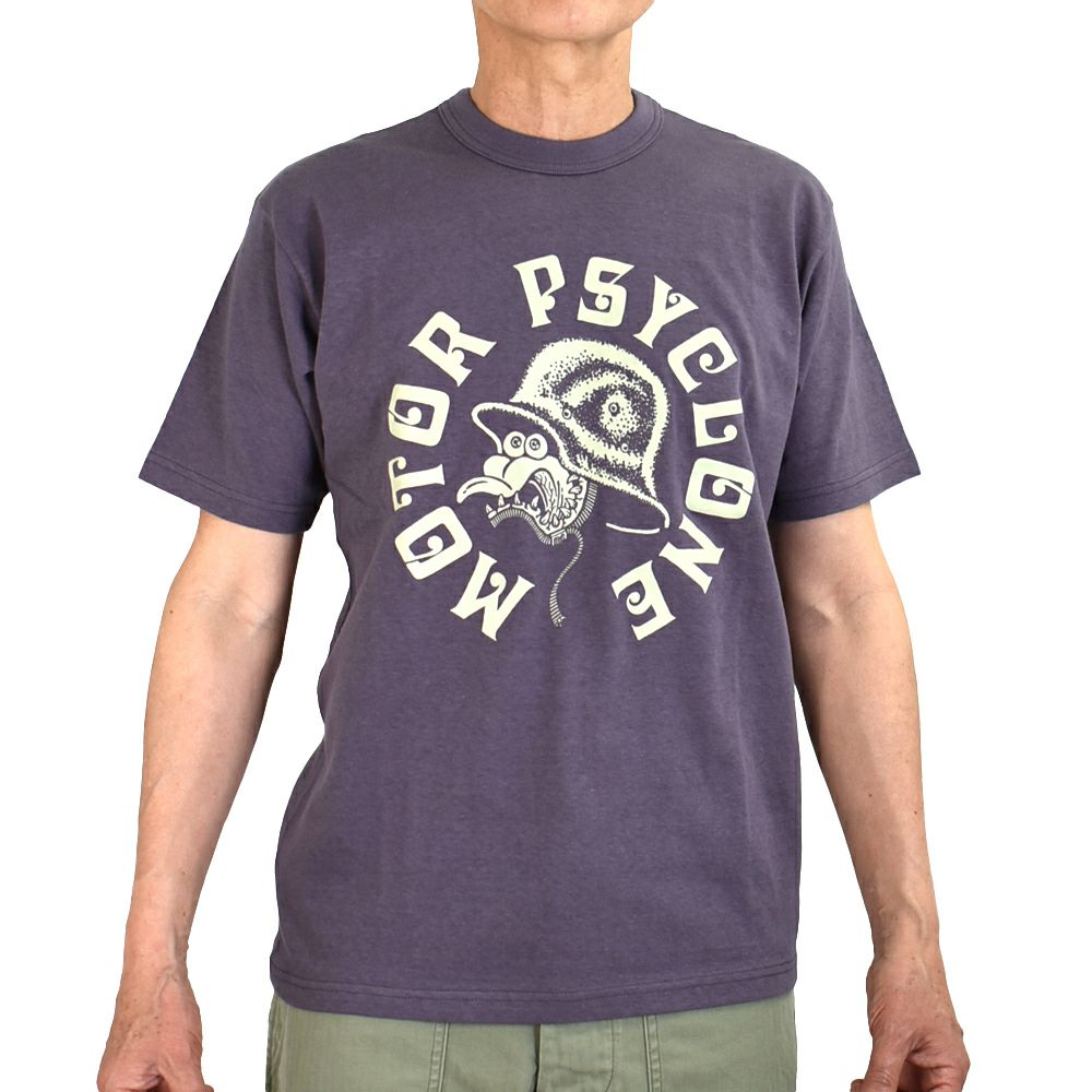 フリーホイーラーズ (FREEWHEELERS) -HELMET LAWS SUCK- Vintage Style Light Weight Jersey WASTED NAVY 半袖プリントTシャツ 2525014