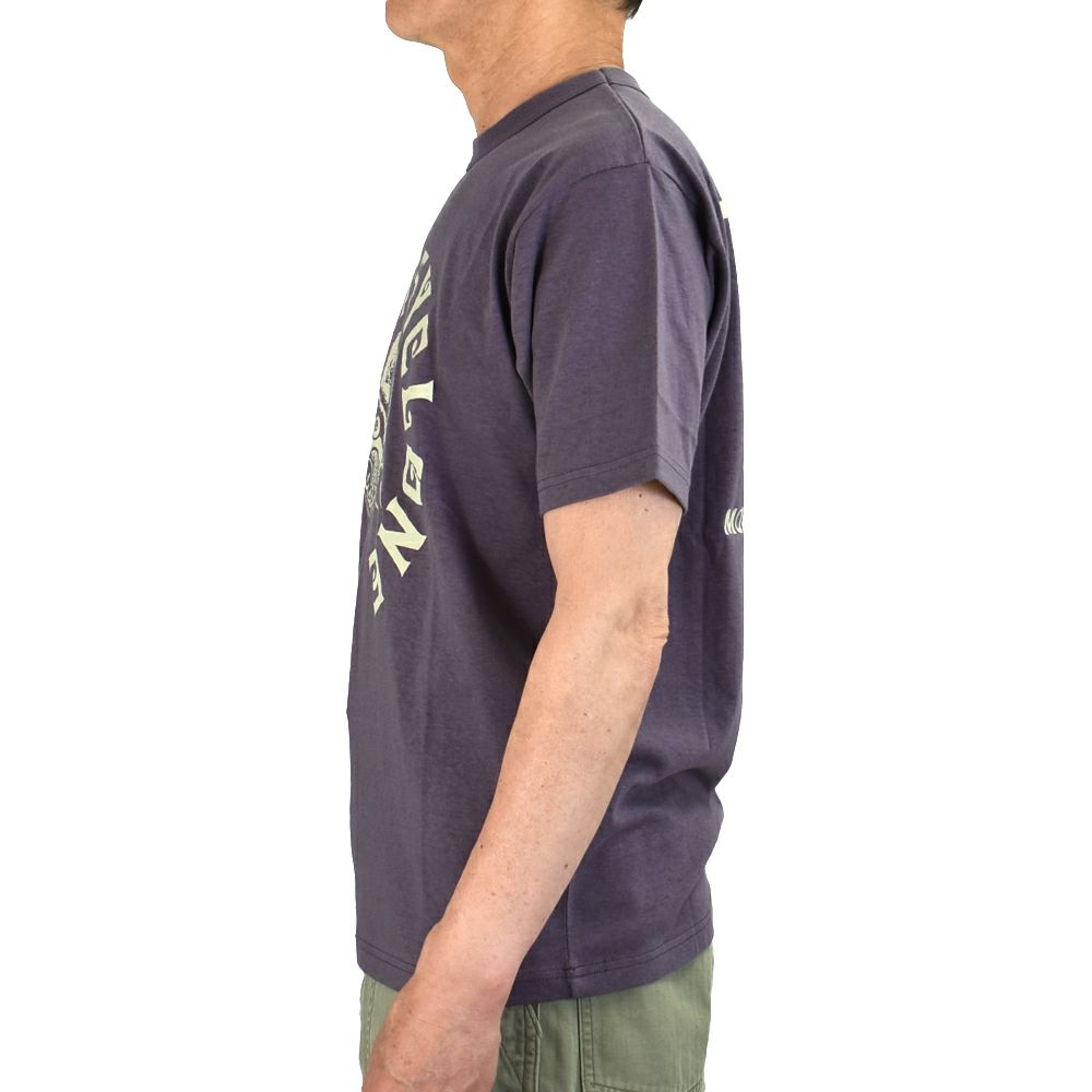 フリーホイーラーズ (FREEWHEELERS) -HELMET LAWS SUCK- Vintage Style Light Weight Jersey WASTED NAVY 半袖プリントTシャツ 2525014