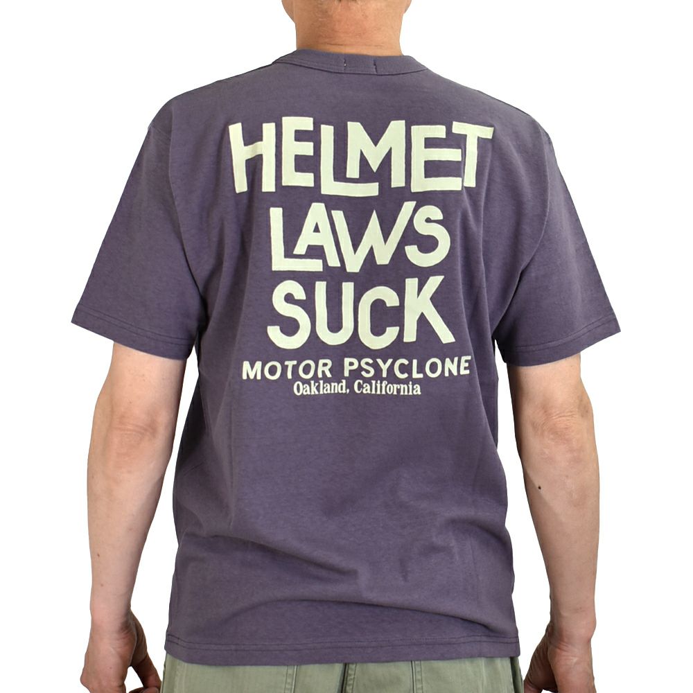 フリーホイーラーズ (FREEWHEELERS) -HELMET LAWS SUCK- Vintage Style Light Weight Jersey WASTED NAVY 半袖プリントTシャツ 2525014