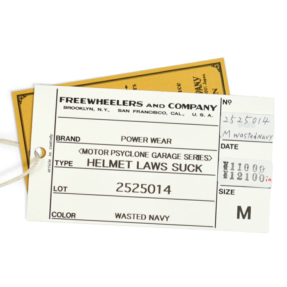 フリーホイーラーズ (FREEWHEELERS) -HELMET LAWS SUCK- Vintage Style Light Weight Jersey WASTED NAVY 半袖プリントTシャツ 2525014