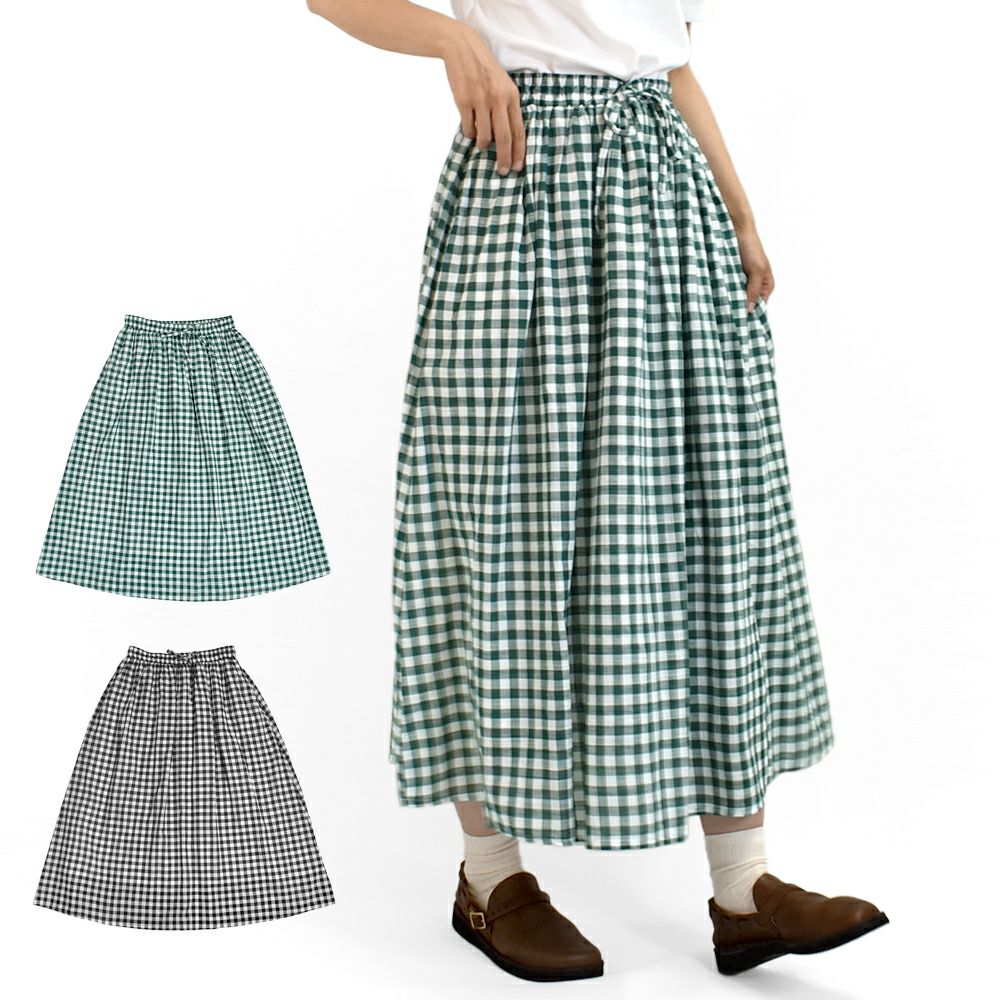 ブリスバンチ (Bliss bunch) ギャザースカート ギンガムチェック W754-340