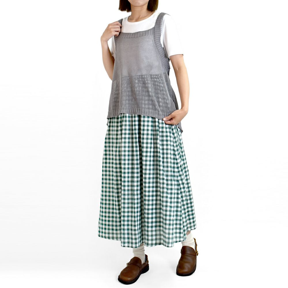 ブリスバンチ (Bliss bunch) ギャザースカート ギンガムチェック W754-340