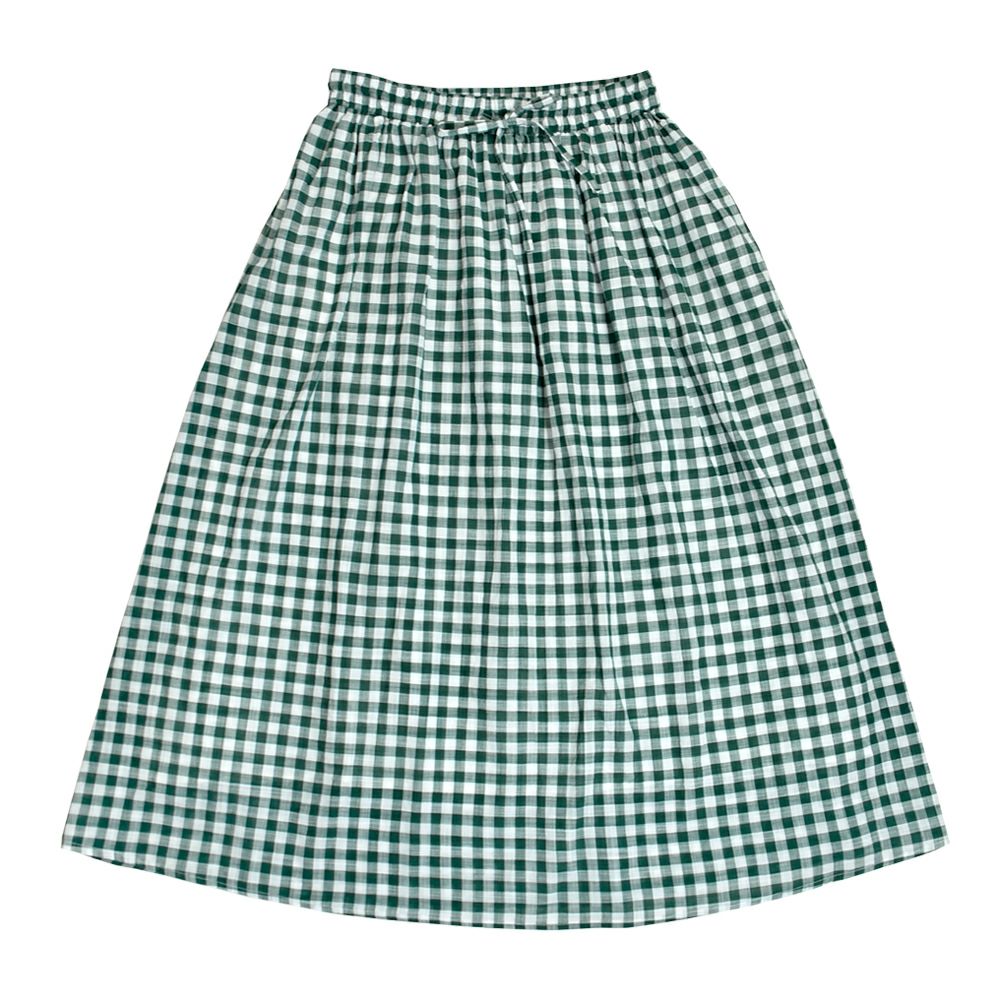ブリスバンチ (Bliss bunch) ギャザースカート ギンガムチェック W754-340 3-2.O/WHITE×GREEN