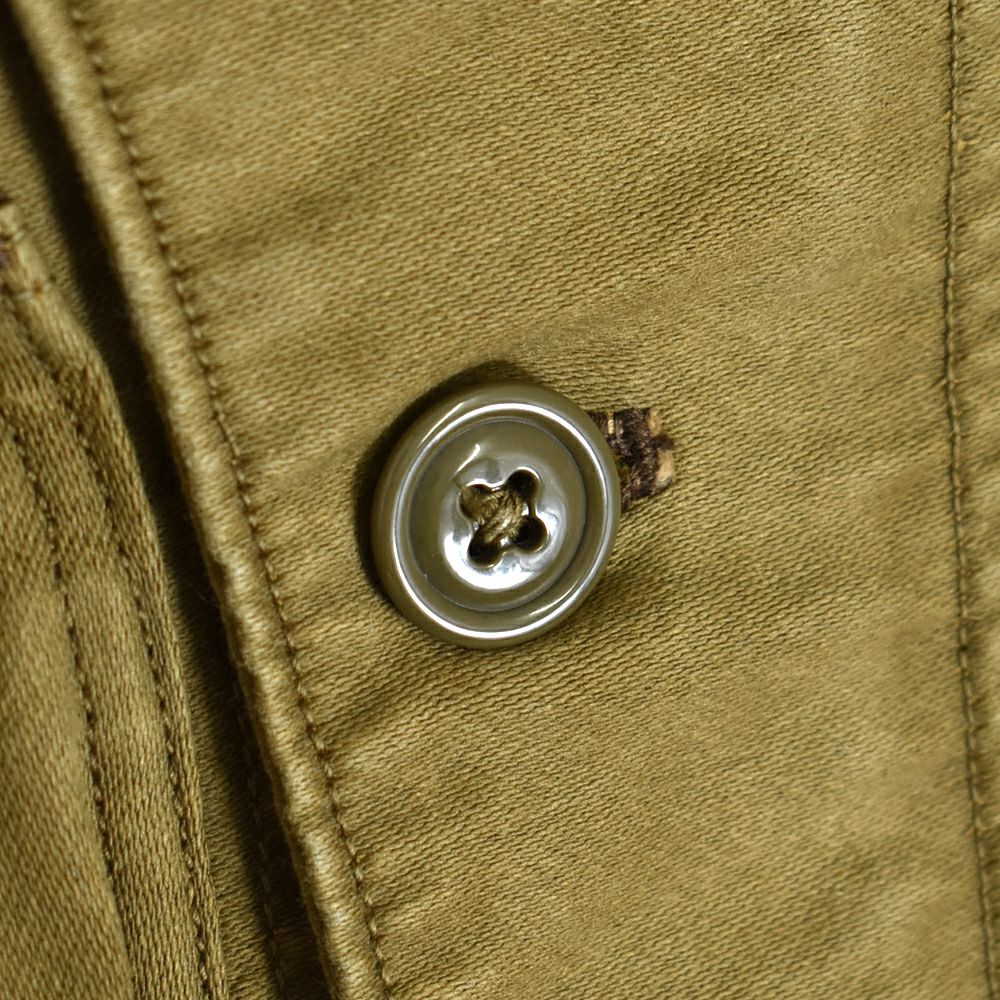 フリーホイーラーズ (FREEWHEELERS) -SPEED ENGINEER- SLEEVELESS COAT Vintage Style Sulfide Dyed Military Moleskin KHAKI コットンベスト エンジニアリングベスト 2521008