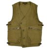 フリーホイーラーズ (FREEWHEELERS) -SPEED ENGINEER- SLEEVELESS COAT Vintage Style Sulfide Dyed Military Moleskin KHAKI コットンベスト エンジニアリングベスト 2521008 KHAKI