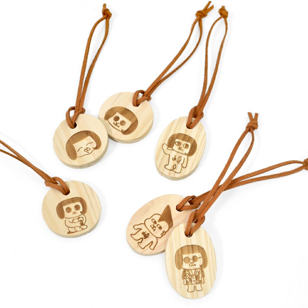 トップジミー (TOP JIMMY) WOOD CHARM -yukaina okazaemon- 木製キーホルダー ウッドプレート トップジミー オリジナル