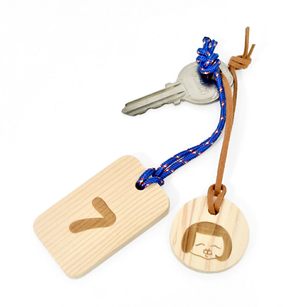 トップジミー (TOP JIMMY) WOOD CHARM -yukaina okazaemon- 木製キーホルダー ウッドプレート トップジミー オリジナル
