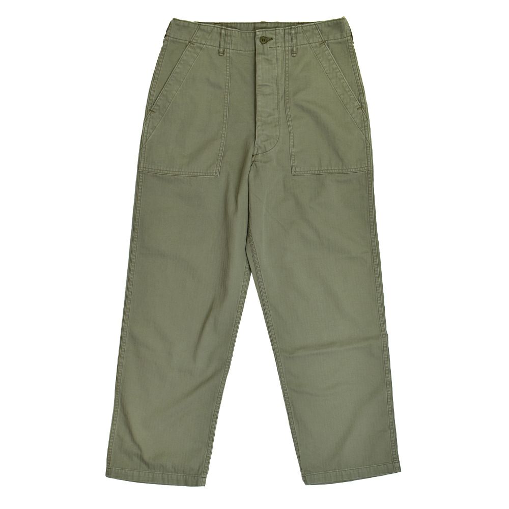 オアスロウ (orSlow) HERRINGBONE TWILL SUMMER FATIGUE PANTS（UNISEX） コットンパンツ 01-5103 16.GREEN