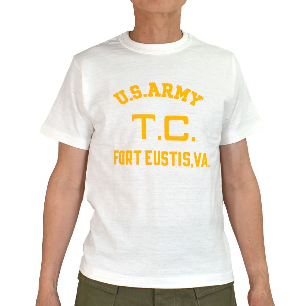 ウエアハウス (WAREHOUSE) Lot 4601 FORT EUSTIS 半袖プリントTシャツ フロッキープリント 4601