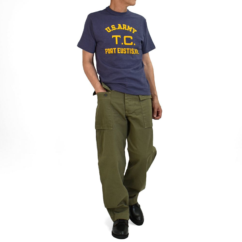 ウエアハウス (WAREHOUSE) Lot 4601 FORT EUSTIS 半袖プリントTシャツ フロッキープリント 4601