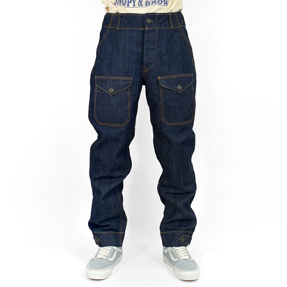 フリーホイーラーズ (FREEWHEELERS) -S-8 AVIATORS' TROUSERS- 1930~1940s MILITARY IMAGE FLIGHT ENGINEER TROUSERS Vintage Style 10.5oz Indigo Denim アビエイターズトラウザーズ アビエイターパンツ デニムミリタリーパンツ 2522006