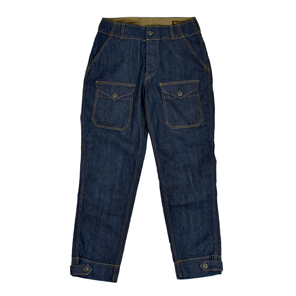 フリーホイーラーズ (FREEWHEELERS) -S-8 AVIATORS' TROUSERS- 1930~1940s MILITARY IMAGE FLIGHT ENGINEER TROUSERS Vintage Style 10.5oz Indigo Denim アビエイターズトラウザーズ アビエイターパンツ デニムミリタリーパンツ 2522006 10.5oz Indigo Denim