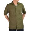 フリーホイーラーズ (FREEWHEELERS) -Brucie- OPEN-COLLARED SHORT SLEEVE SHIRT 1960s~ STYLE WORK SHIRT Vintage Style Hard Twist Yarn Higt Density Gabardine DARK OLIVE メカニックシャツ 半袖シャツ ワークシャツ 2523007