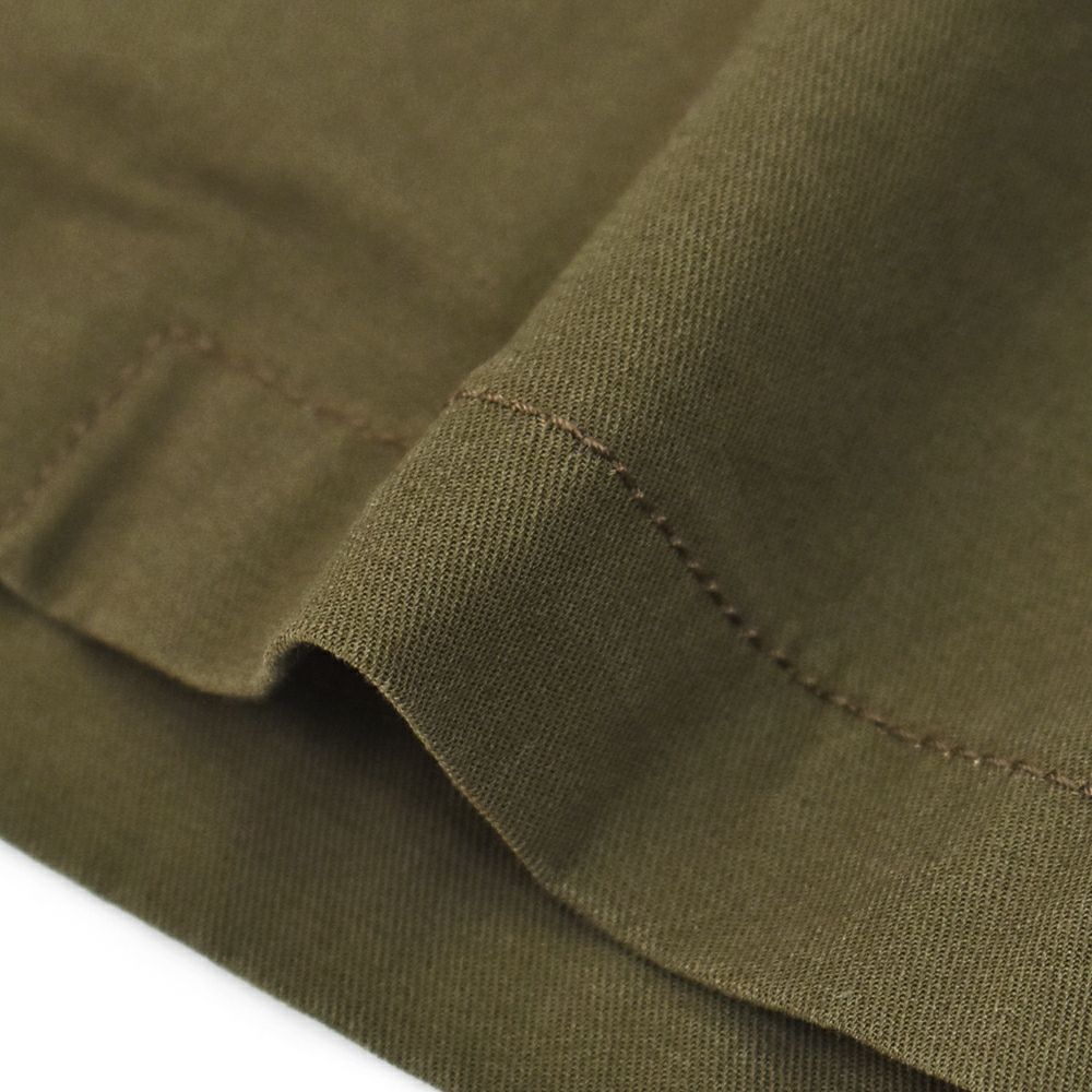 フリーホイーラーズ (FREEWHEELERS) -Brucie- OPEN-COLLARED SHORT SLEEVE SHIRT 1960s~ STYLE WORK SHIRT Vintage Style Hard Twist Yarn Higt Density Gabardine DARK OLIVE メカニックシャツ 半袖シャツ ワークシャツ 2523007