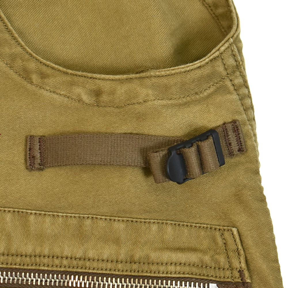 フリーホイーラーズ (FREEWHEELERS)FREEWHEELERS SPEED DIVISION -Throttle Racing- SUPPORT CREW SPEED ENGINEER SLEEVELESS COAT KHAKI コットンベスト アビエイターベスト 2521009