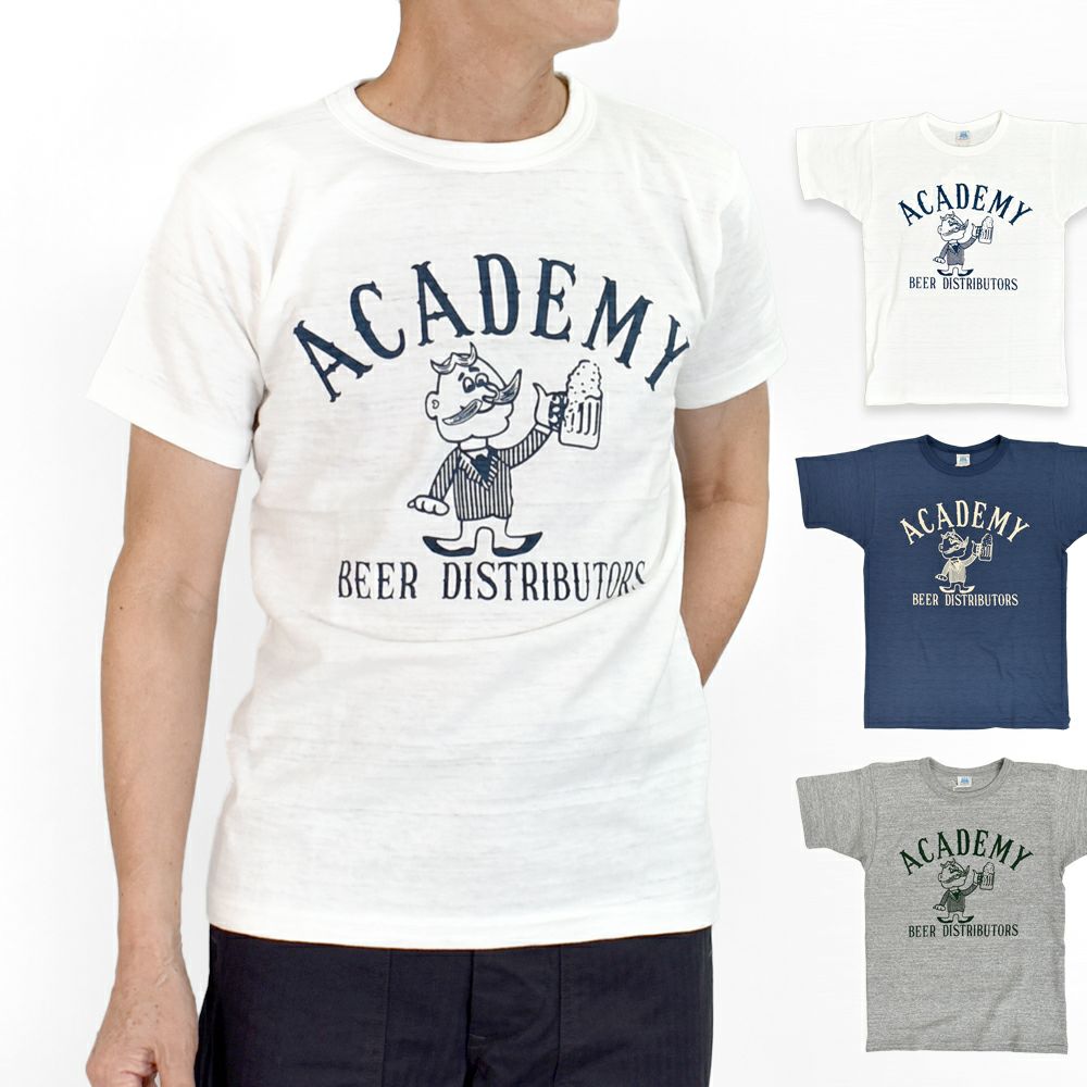 JOHN GLUCKOW (ジョングラッコー) Lot JG-CS06 Academy Beer Distributors T 半袖プリントTシャツ