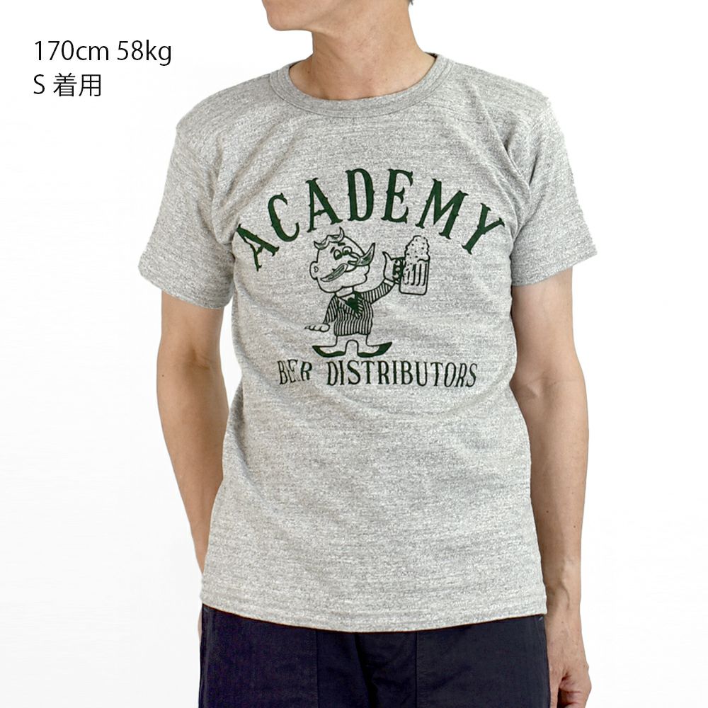 JOHN GLUCKOW (ジョングラッコー) Lot JG-CS06 Academy Beer Distributors T 半袖プリントTシャツ