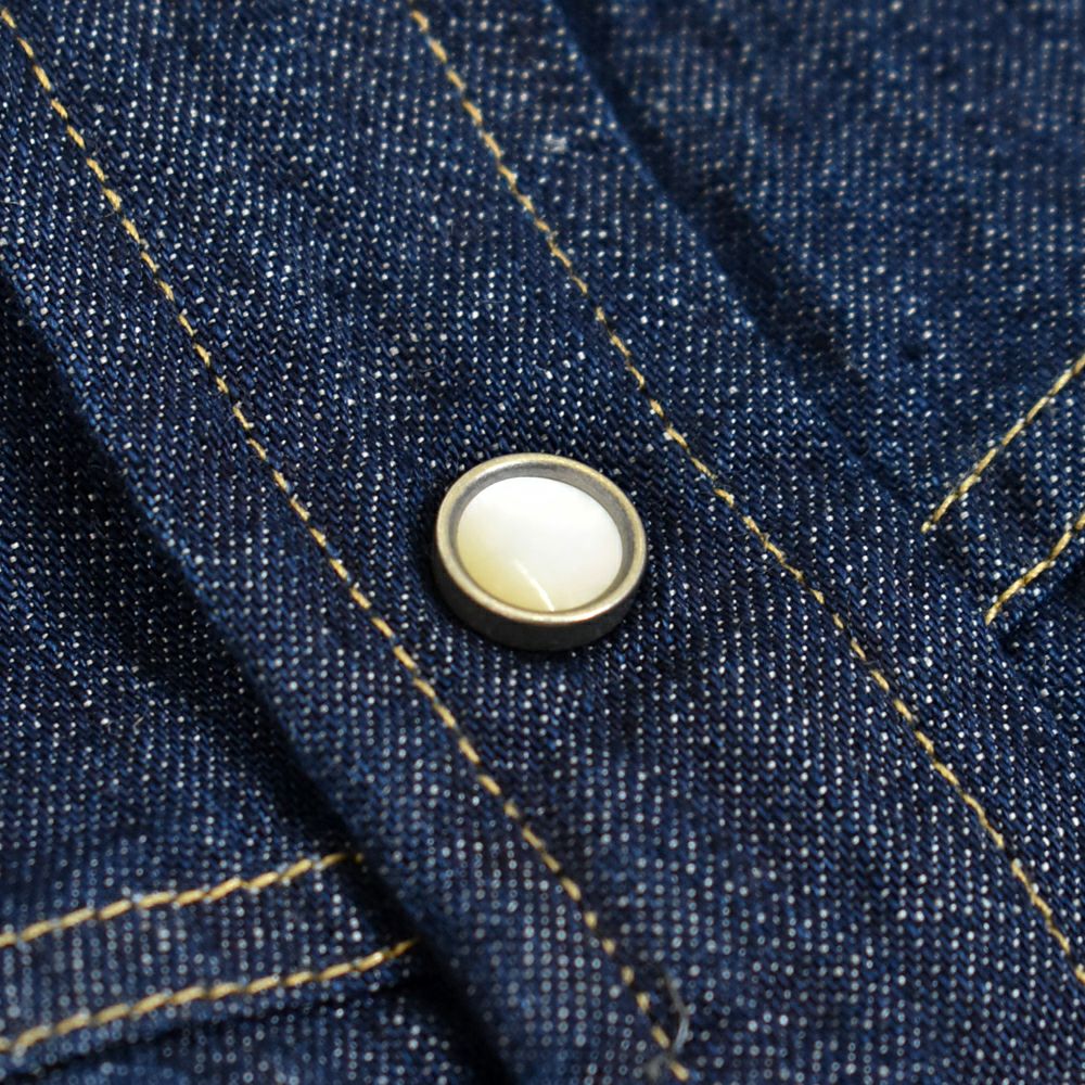 デラックスウエア (DELUXEWARE) SADDLE MASTER 長袖シャツ ウエスタンデニムシャツ リネンデニム 7500