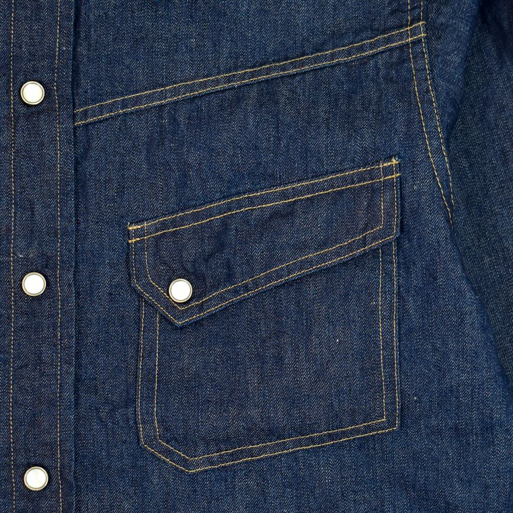 デラックスウエア (DELUXEWARE) SADDLE MASTER 長袖シャツ ウエスタンデニムシャツ リネンデニム 7500