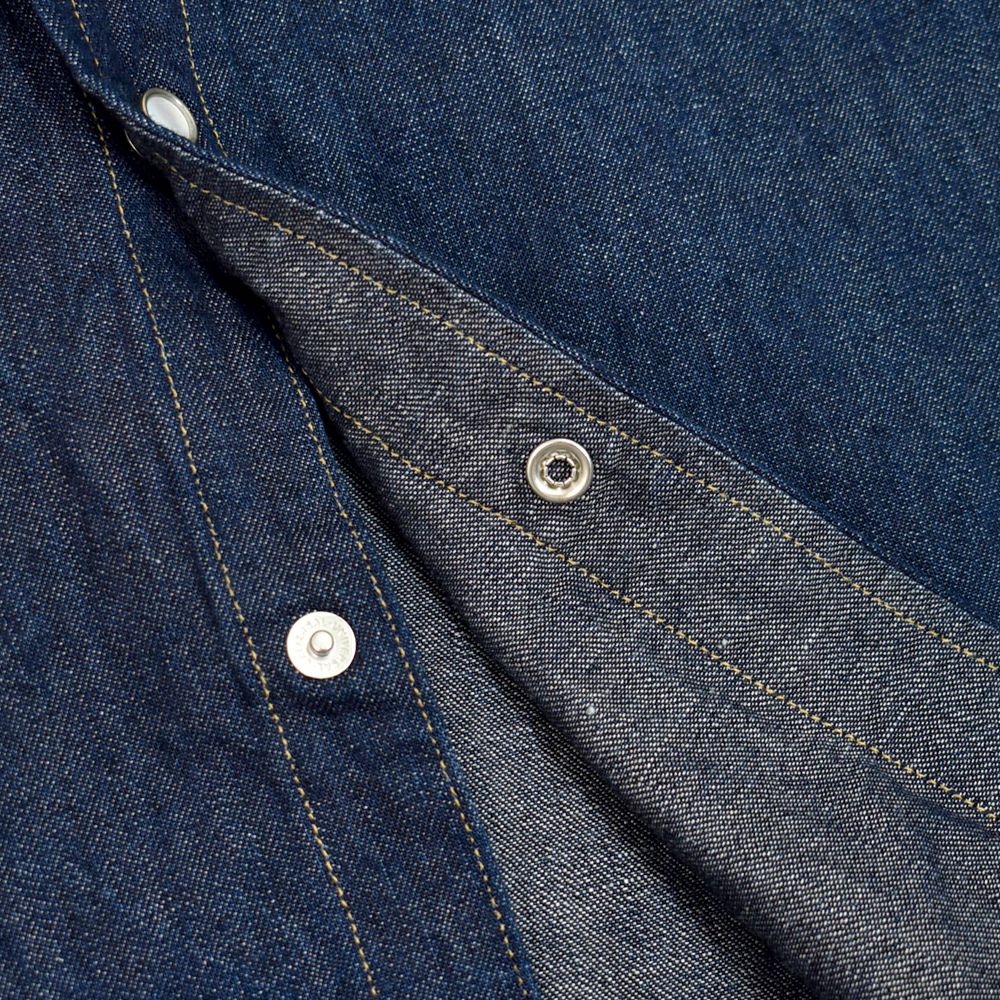 デラックスウエア (DELUXEWARE) SADDLE MASTER 長袖シャツ ウエスタンデニムシャツ リネンデニム 7500