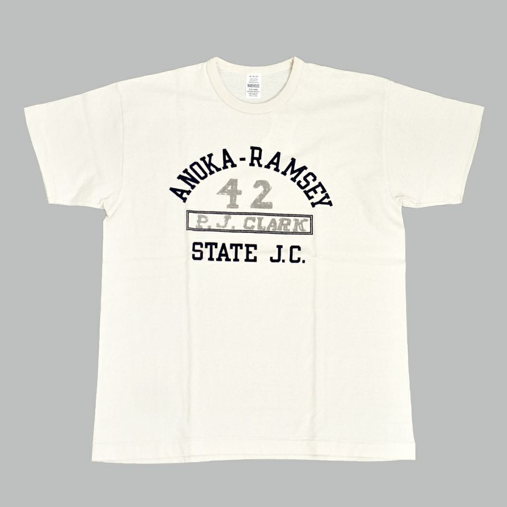 ウエアハウス (WAREHOUSE) Lot 4064 ANOKA-RAMSEY 半袖プリントTシャツ セコハン 4064 クリーム