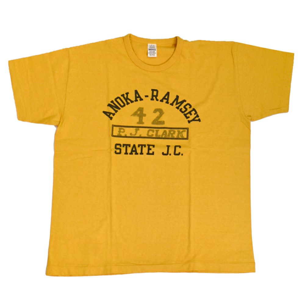 ウエアハウス (WAREHOUSE) Lot 4064 ANOKA-RAMSEY 半袖プリントTシャツ セコハン 4064 イエロー