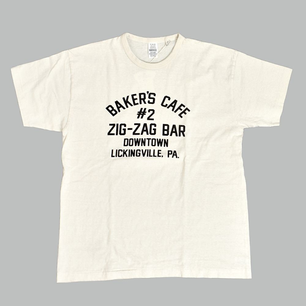 ウエアハウス (WAREHOUSE) Lot 4064 ZIG-ZAG BAR 半袖プリントTシャツ セコハン 4064 クリーム