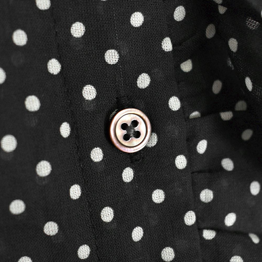 ポンデシャロン (PONT DE CHALONS) ドットptアシメフリルブラウス ドット柄シャツ 22551011