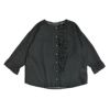 ポンデシャロン (PONT DE CHALONS) ドットptアシメフリルブラウス ドット柄シャツ 22551011 19.ブラック