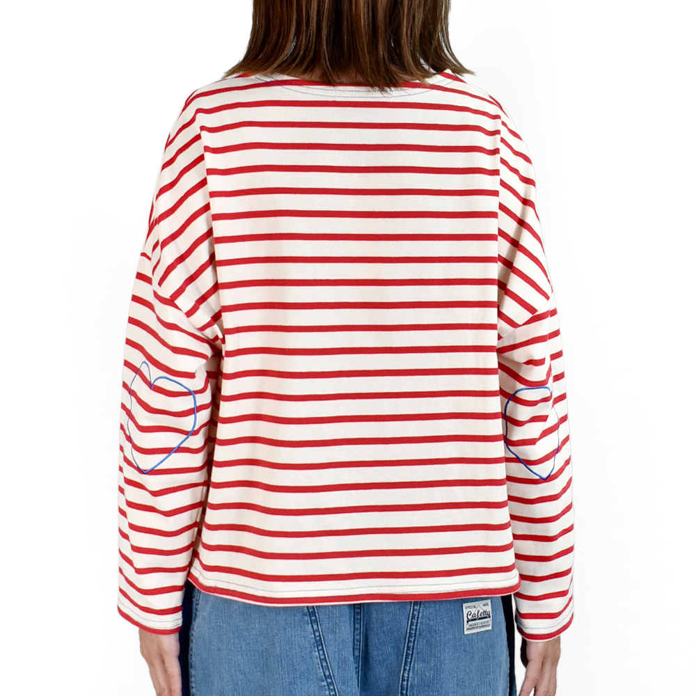 ポンデシャロン (PONT DE CHALONS) ハートパッチボーダーT ワイドTシャツ 22480512