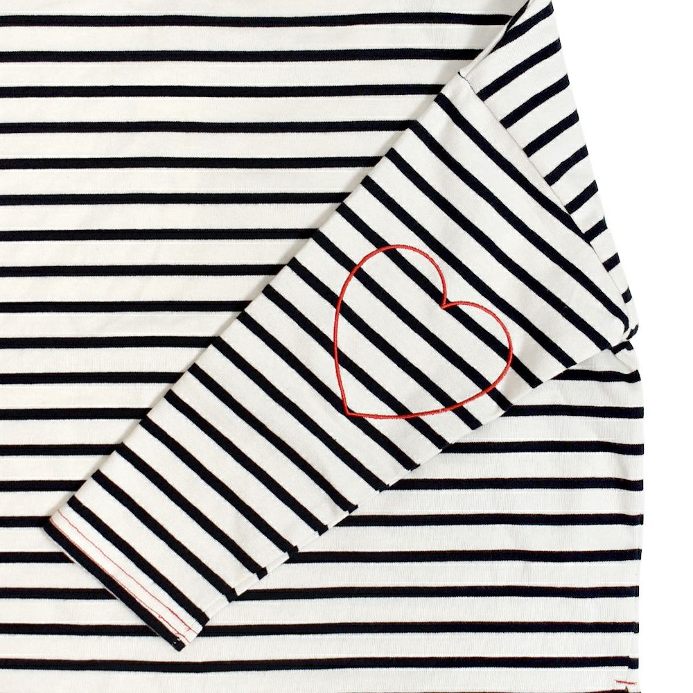 ポンデシャロン (PONT DE CHALONS) ハートパッチボーダーT ワイドTシャツ 22480512
