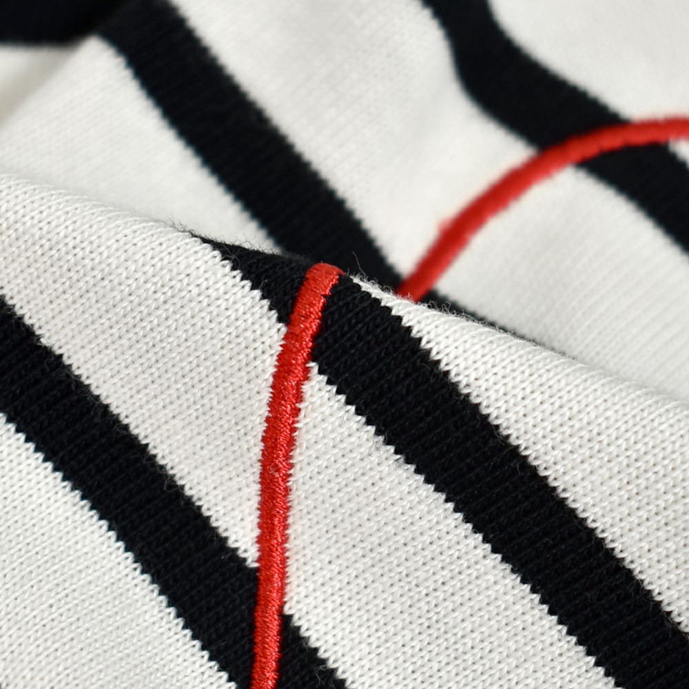 ポンデシャロン (PONT DE CHALONS) ハートパッチボーダーT ワイドTシャツ 22480512