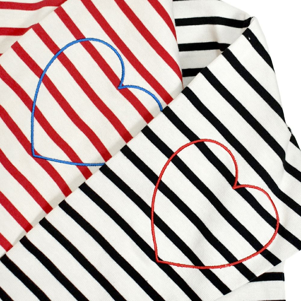 ポンデシャロン (PONT DE CHALONS) ハートパッチボーダーT ワイドTシャツ 22480512