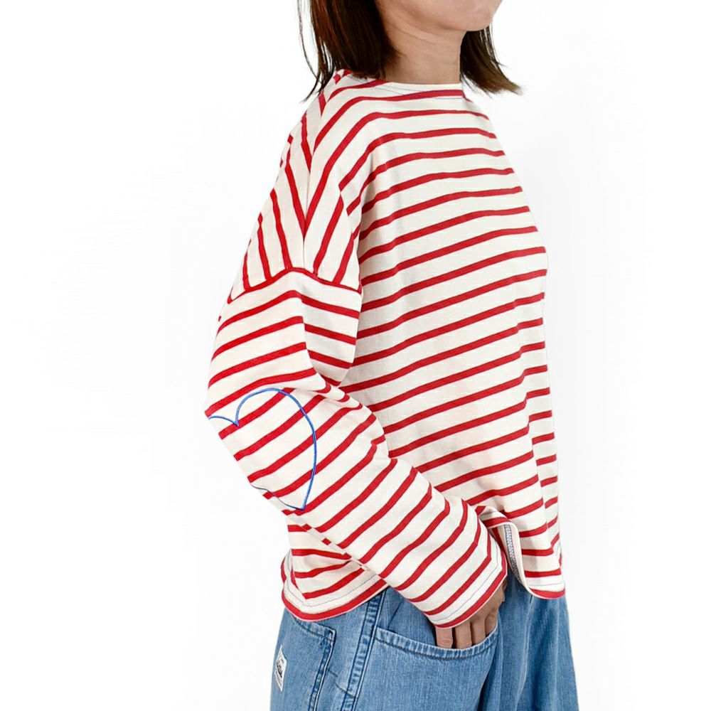 ポンデシャロン (PONT DE CHALONS) ハートパッチボーダーT ワイドTシャツ 22480512